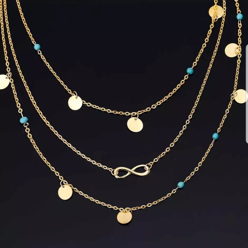 ○Infinity ○ Layered chain necklace - Picture 3 of 3
